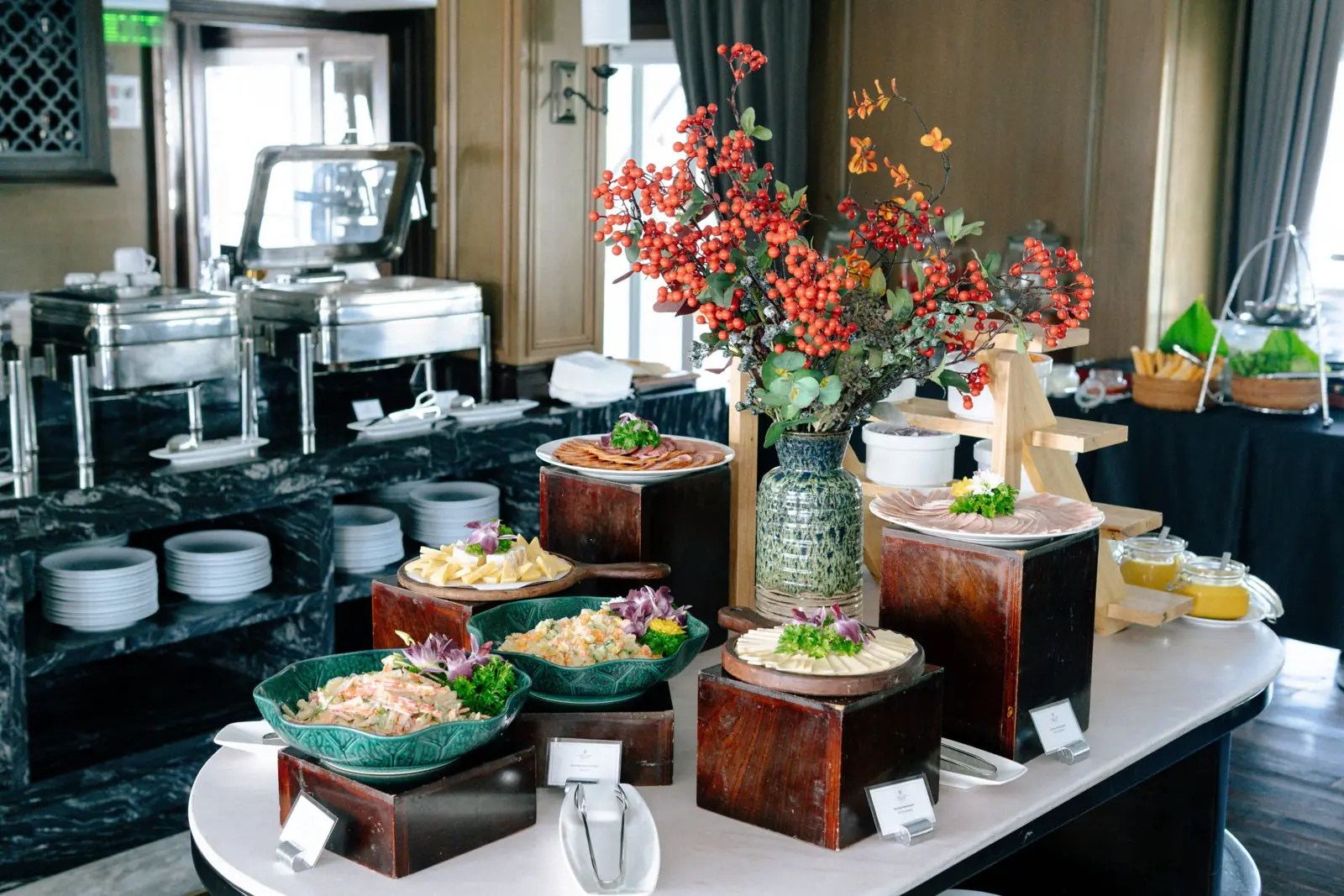 Breakfast buffet on board