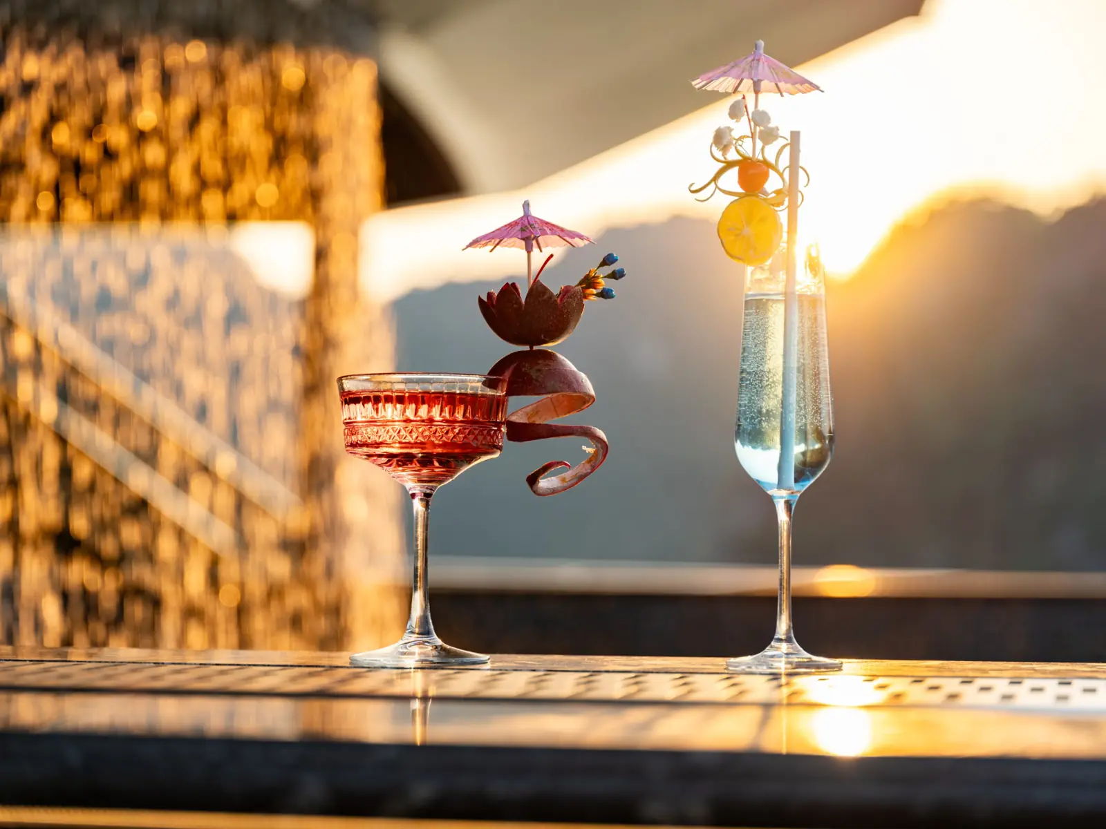 Cocktails at the bar