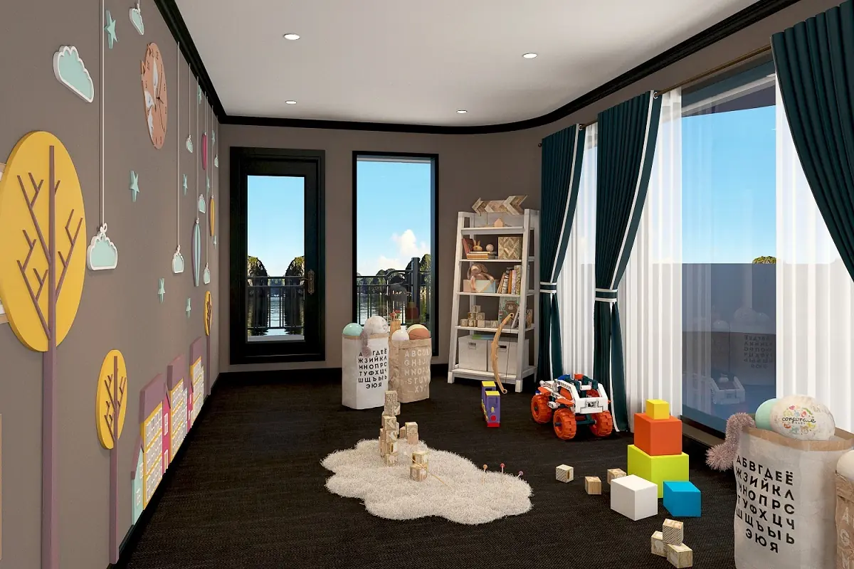 Children's play room on board