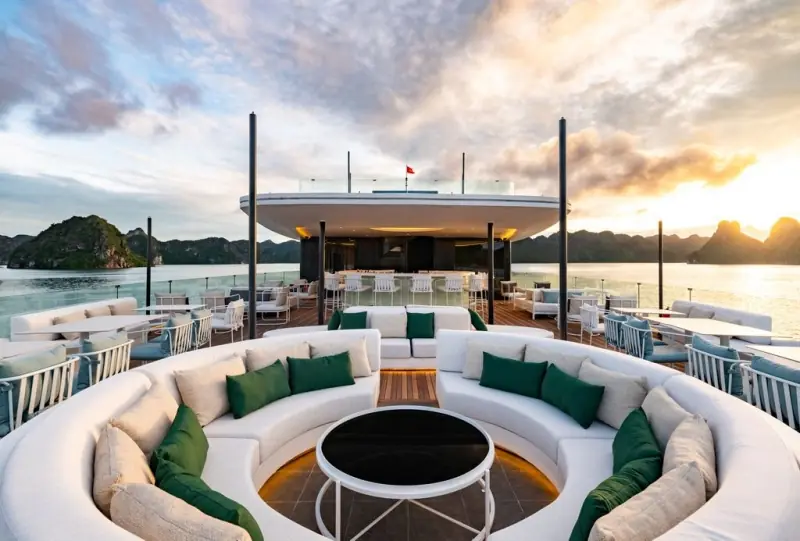 Lounge seating on the sundeck