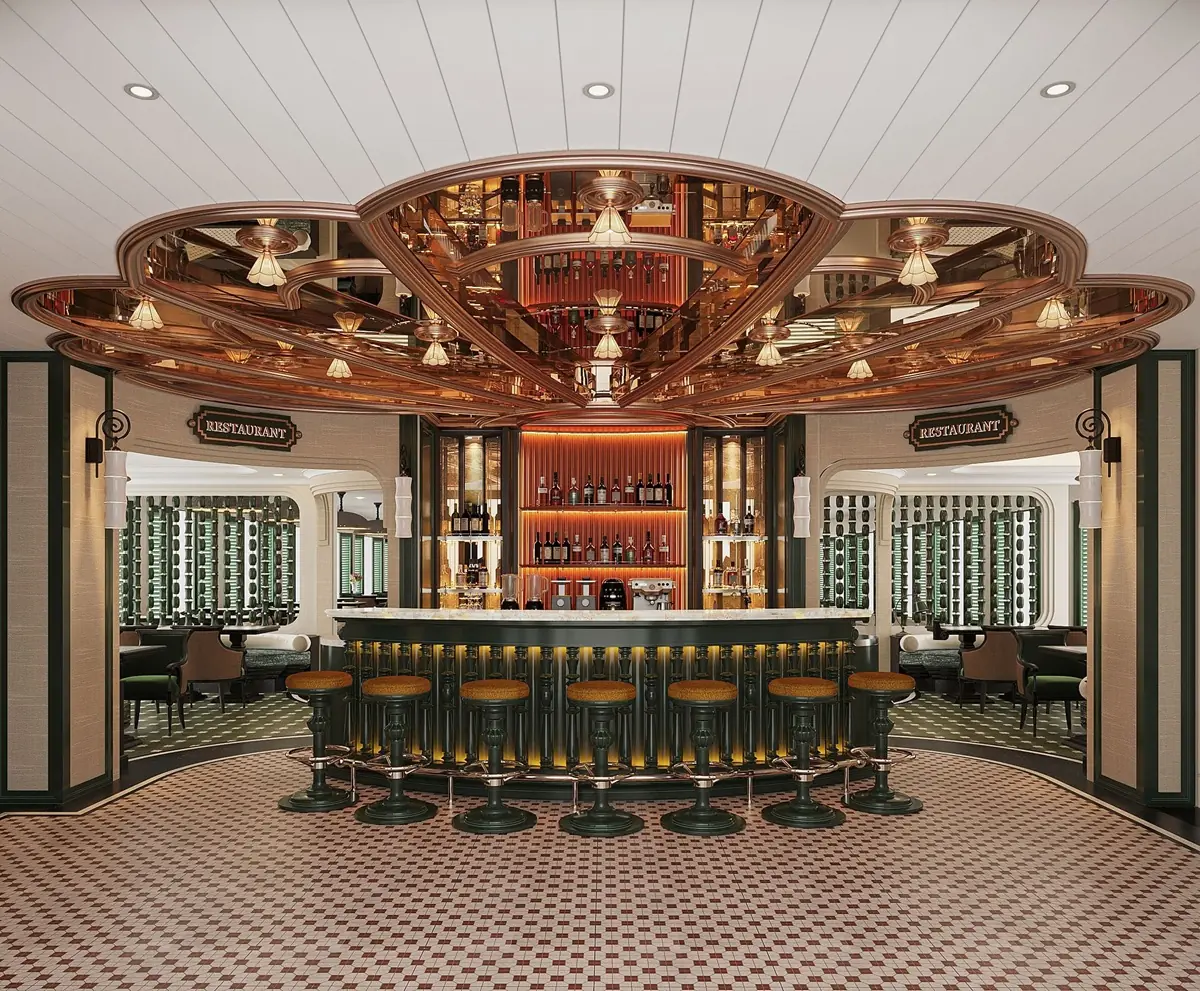 The bar on Orient Legacy Cruise