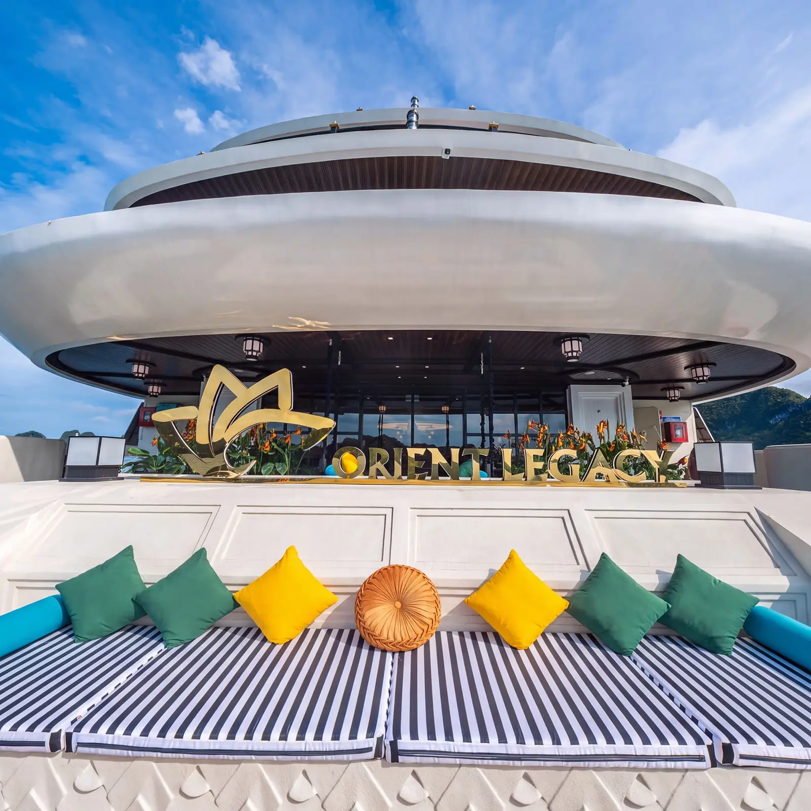 Sundeck lounge of Orient Legacy Cruise