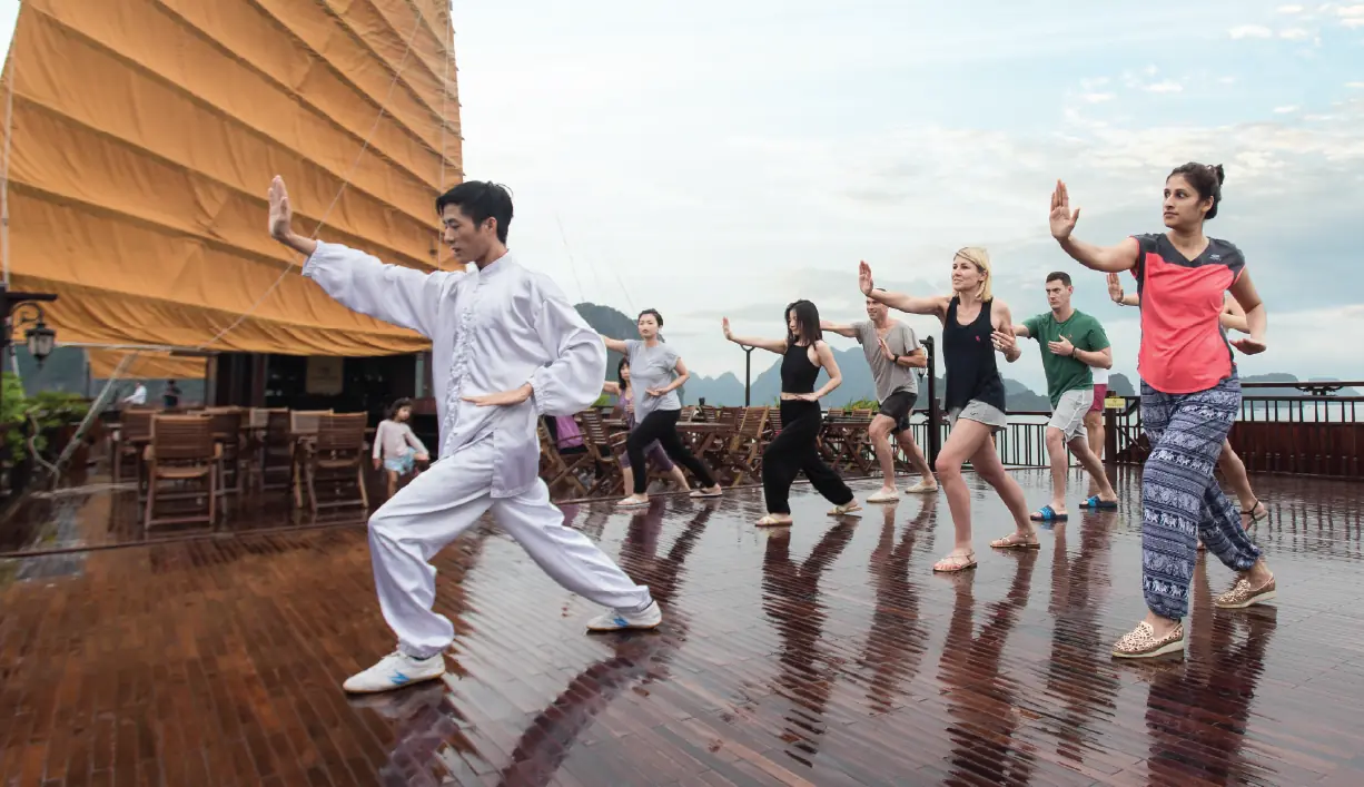 Morning Tai Chi on deck