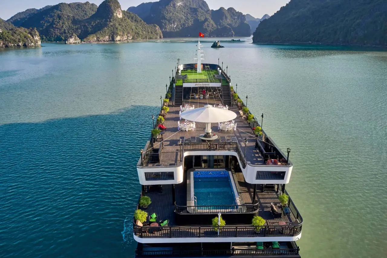 Rita Cruise from above, with its pool and sundeck