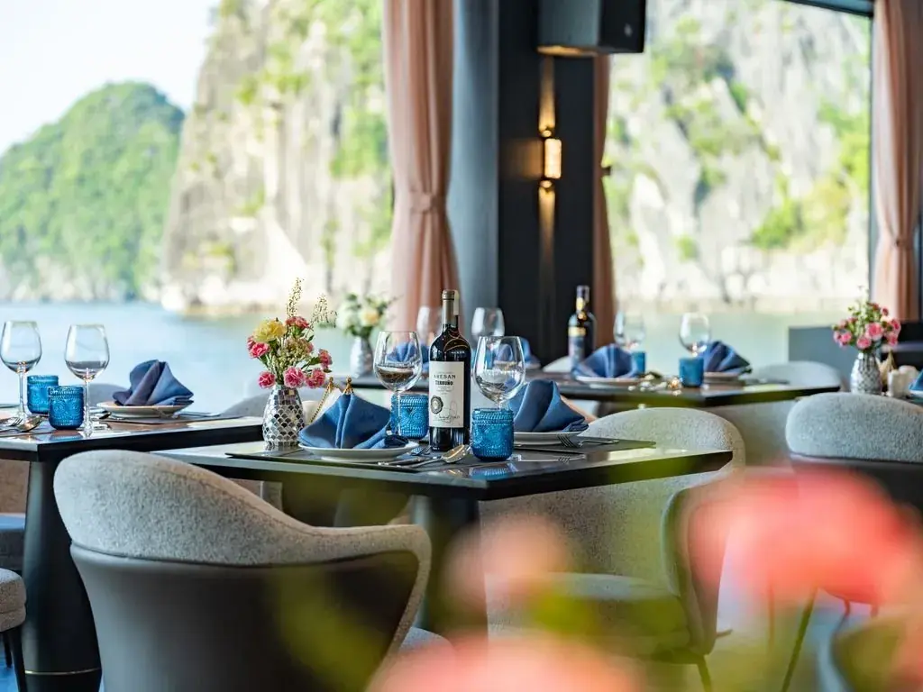 Restaurant tables by the window