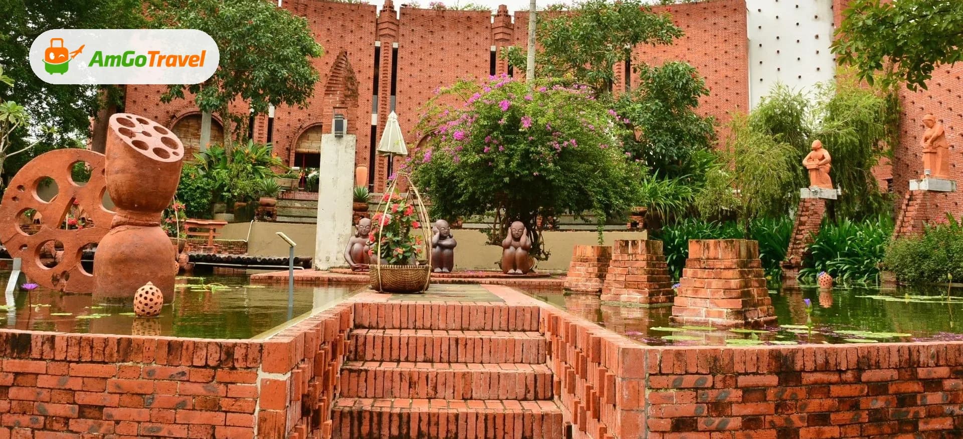 Terracotta brick garden at Thanh Ha pottery park