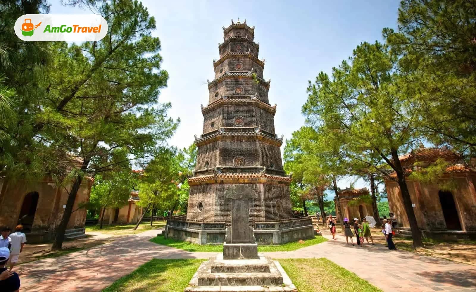 Seven-storey Phuoc Duyen tower of Thien Mu Pagoda