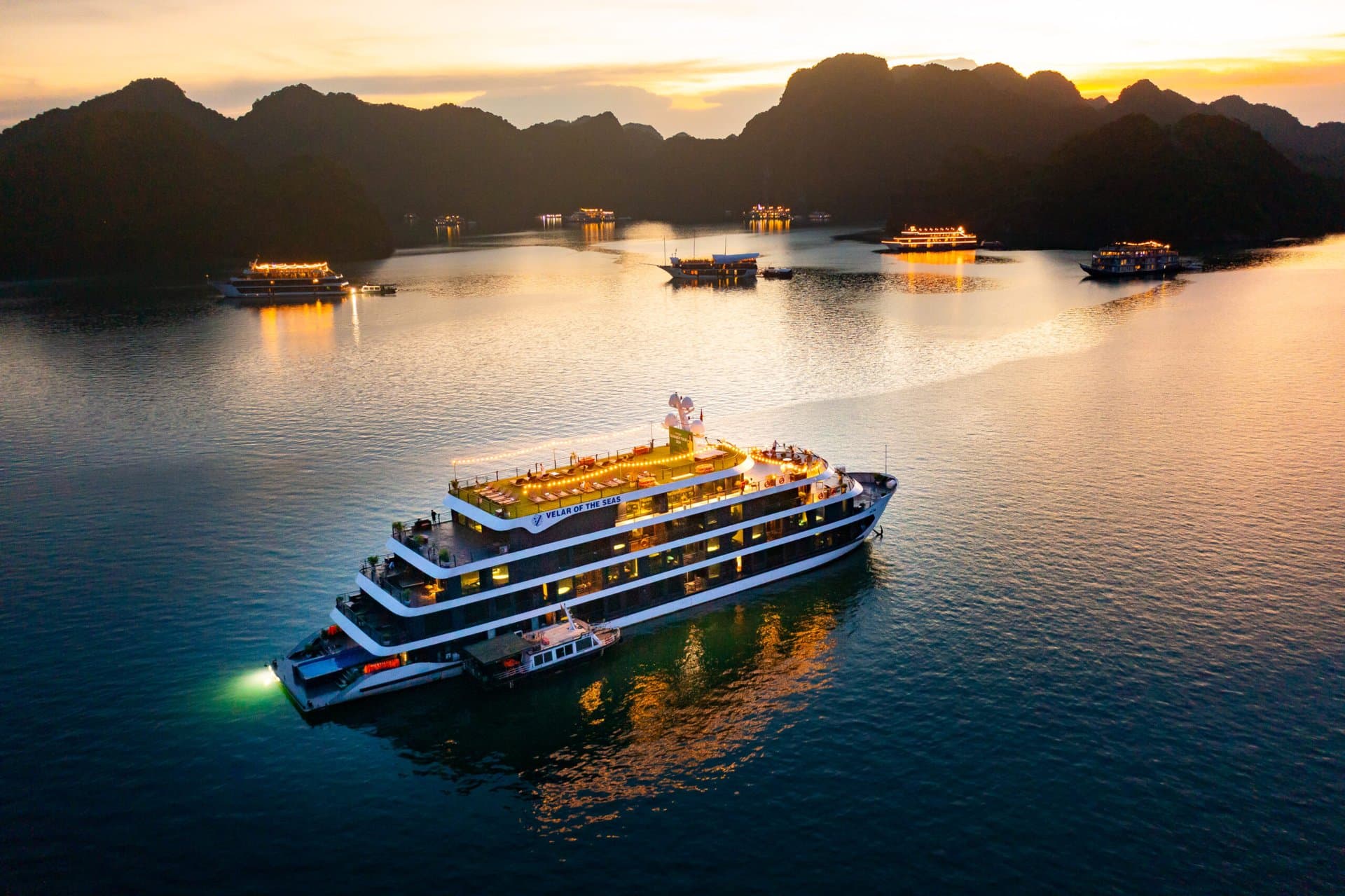 Velar of the Seas Cruise 2 Days 1 Night – 2 Days 1 Night Exploring Ha Long Bay – Lan Ha Bay On Luxury Boat – aerial view