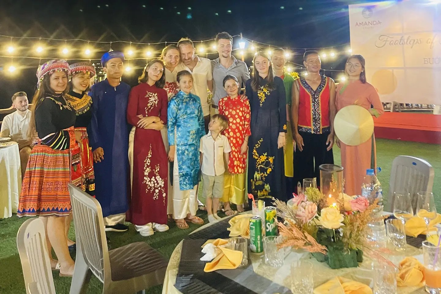 Traditional costume show on board