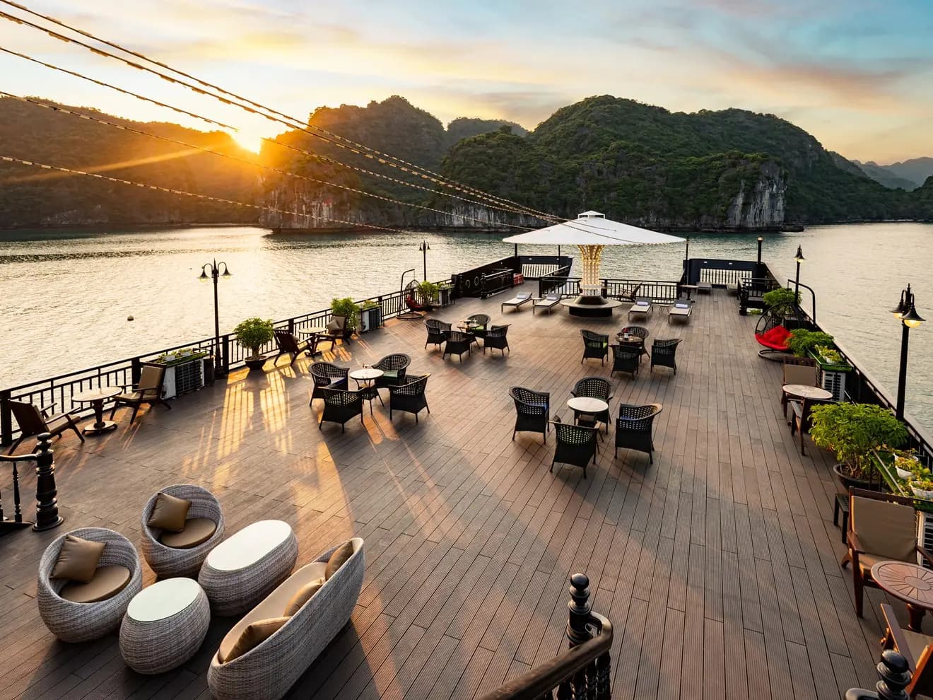 Sundeck lounge at sunset