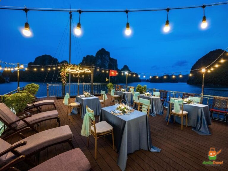 Dinner on the sundeck of Amanda Legend Cruise