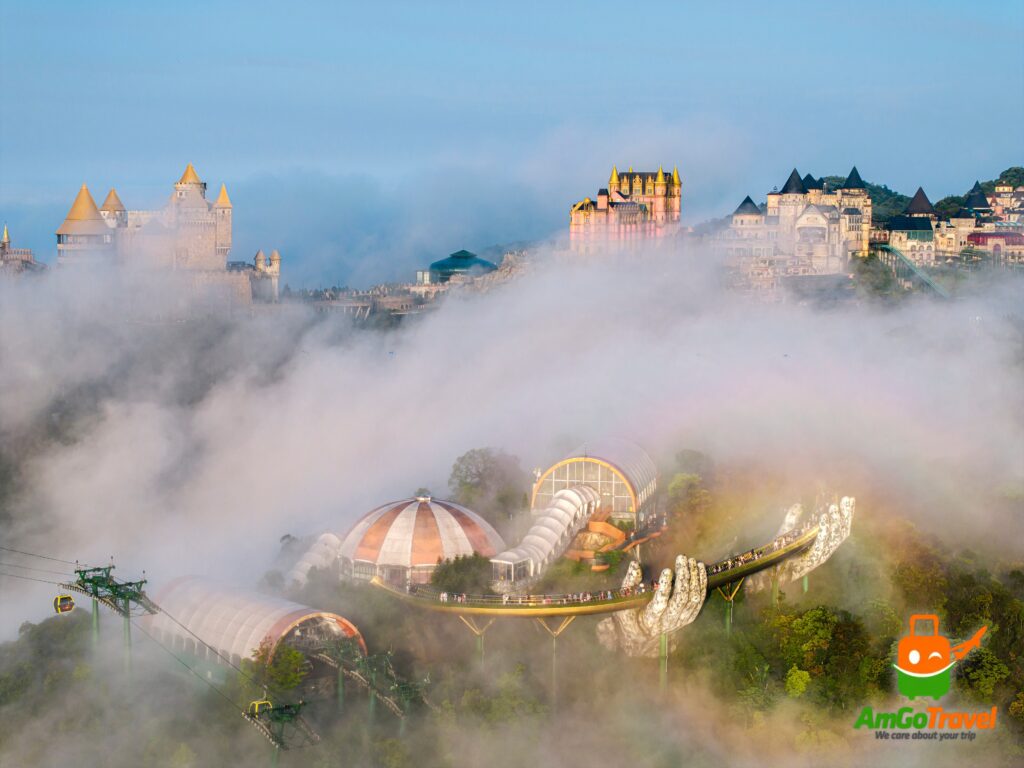 Da Nang and Ba Na Hills tour: Golden Bridge and the Ba Na Hills castle above a sea of clouds