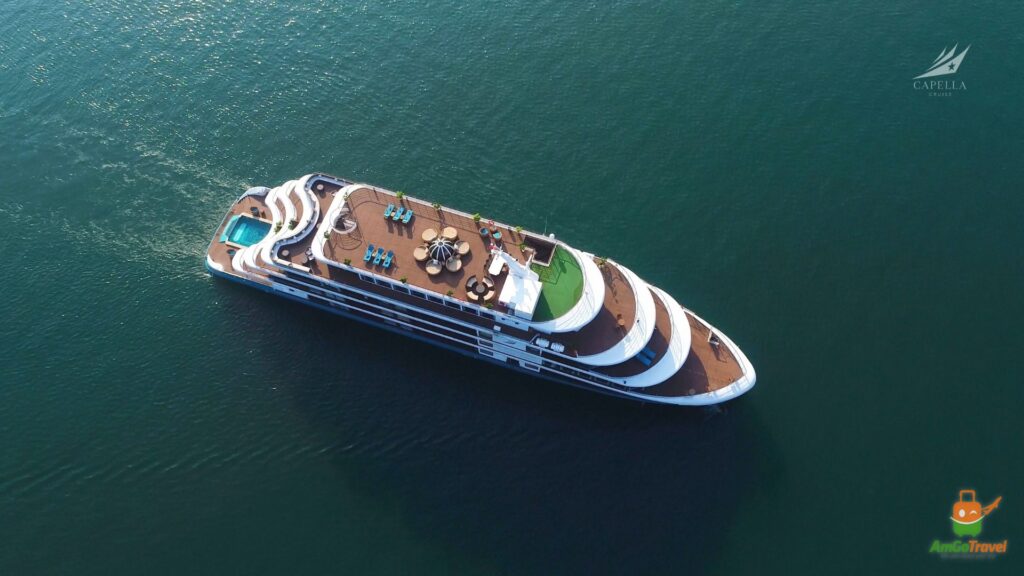 Aerial view of Capella Cruise and its sundeck