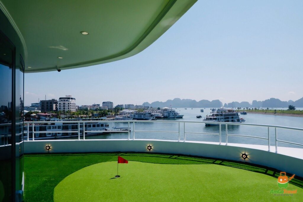 Mini golf on the deck of Catherine Cruise