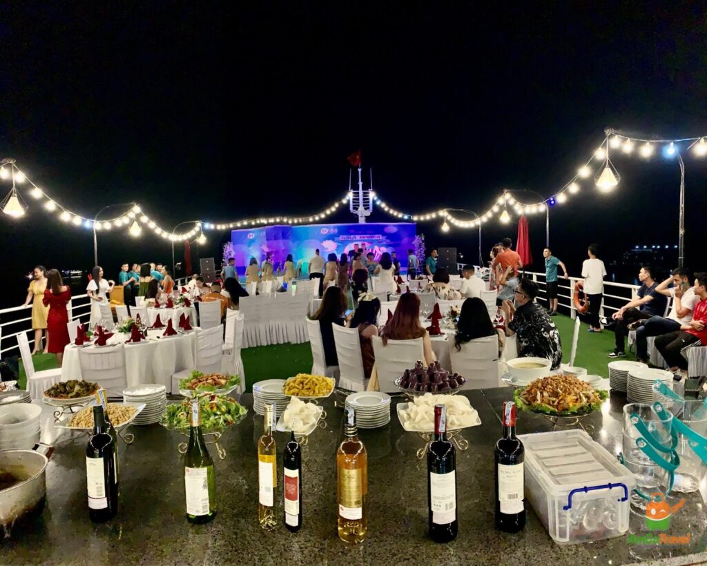 Evening on the deck of Dragon Bay Cruise