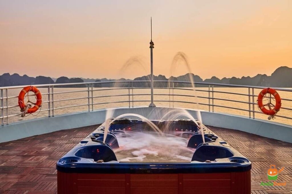 Jacuzzi on Dragon Bay Cruise at sunset