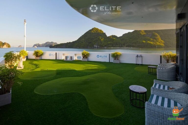 Mini golf on the deck of Elite of the Seas Cruise