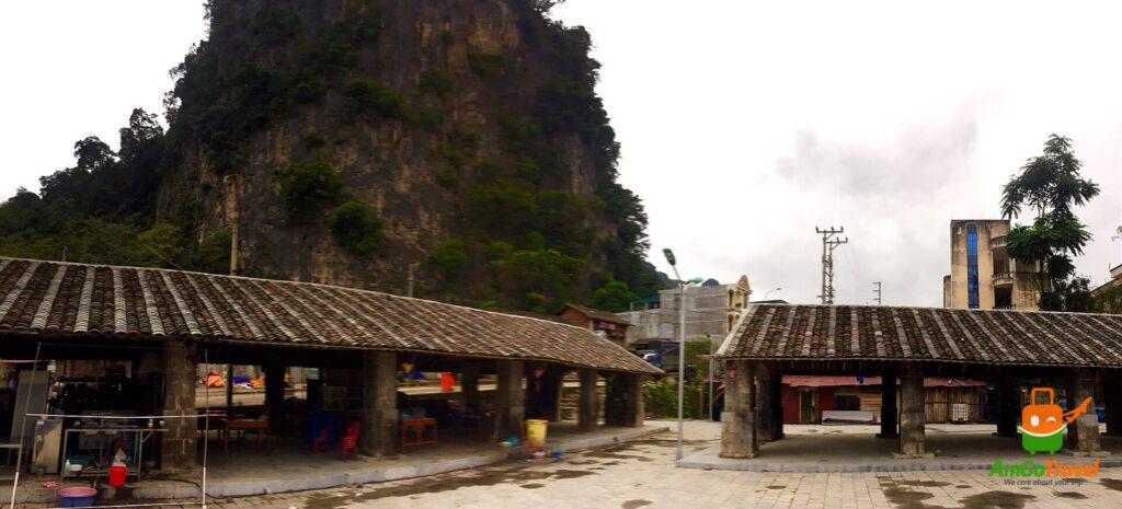 Dong Van Old Quarter beneath limestone cliffs