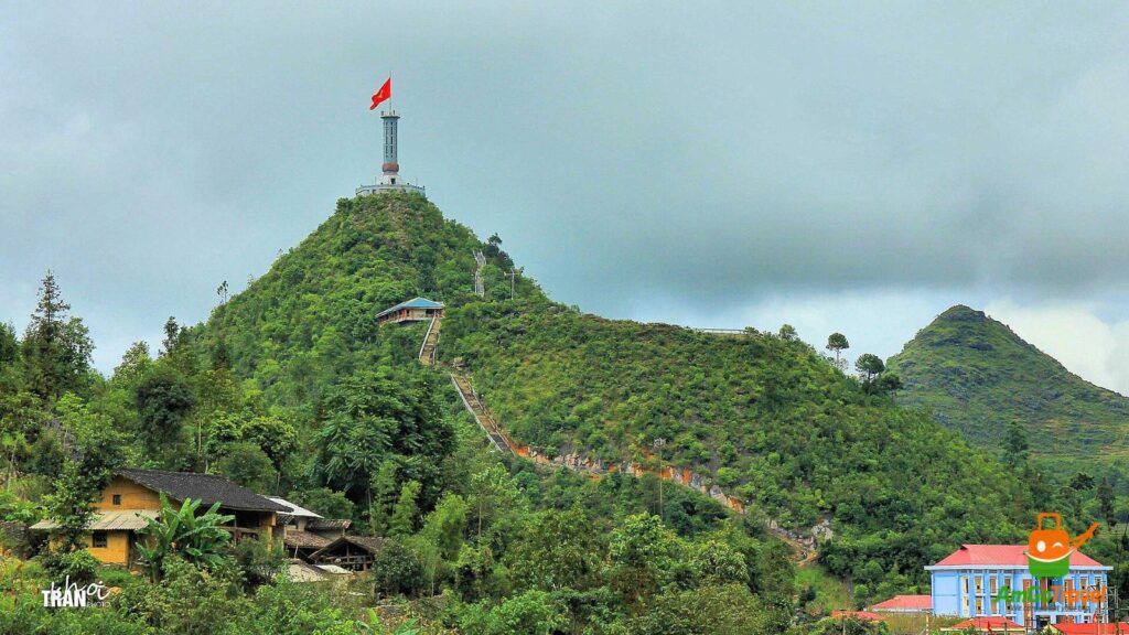 Lung Cu Flag Tower on Rong Mountain near the northern tip of Vietnam
