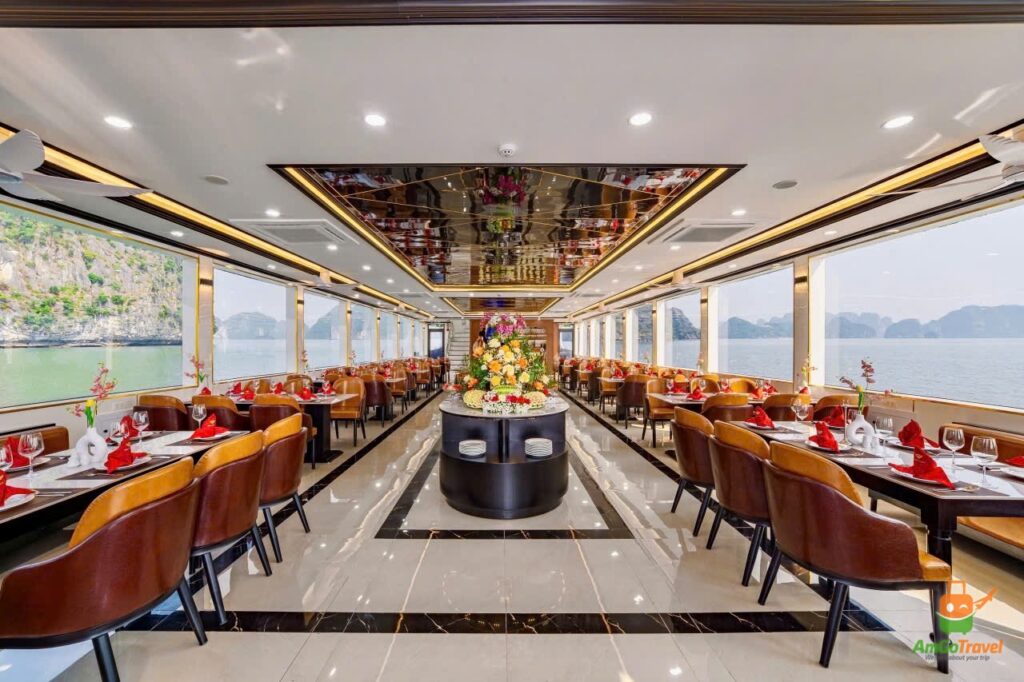 Restaurant on a Ha Long Bay day boat