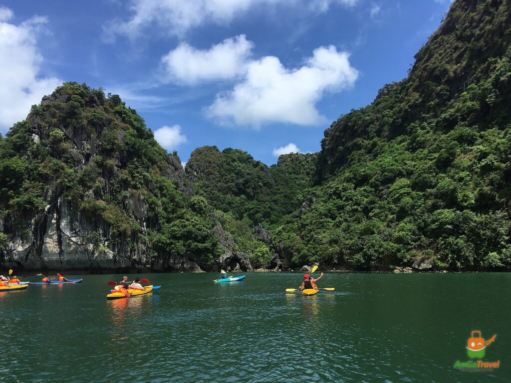 Kayaking among the limestone islands