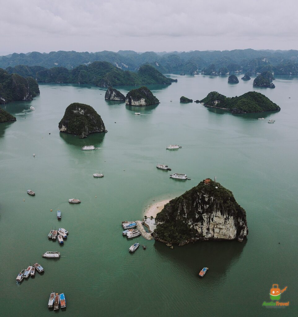 Aerial view of Ti Top Island, Ha Long Bay