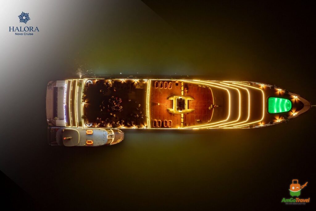 Aerial view of Halora Nova Cruise at night