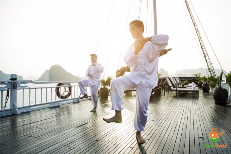 Tai Chi on the sundeck of Hera Boutique Cruise