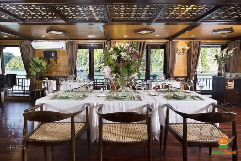 Dining table on Hera Grand Luxury Cruise
