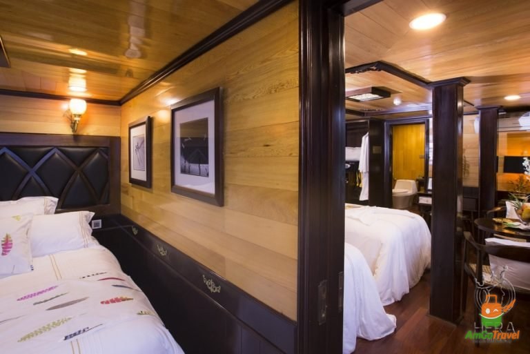 Wooden suite interior on the cruise