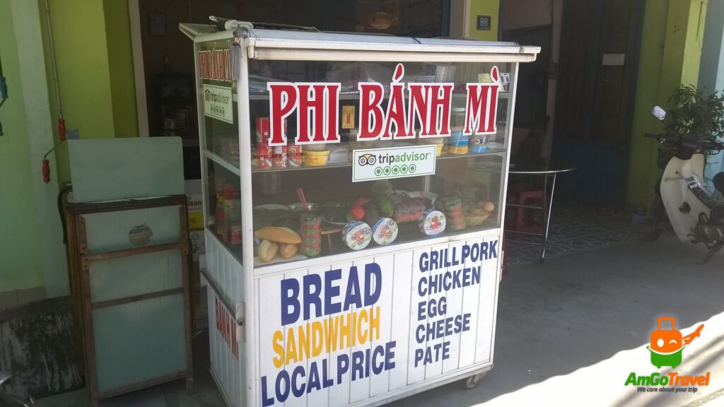 A banh mi bread stand in Hoi An