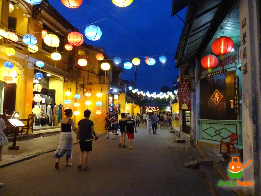 Lantern-lit street in Hoi An Ancient Town at night