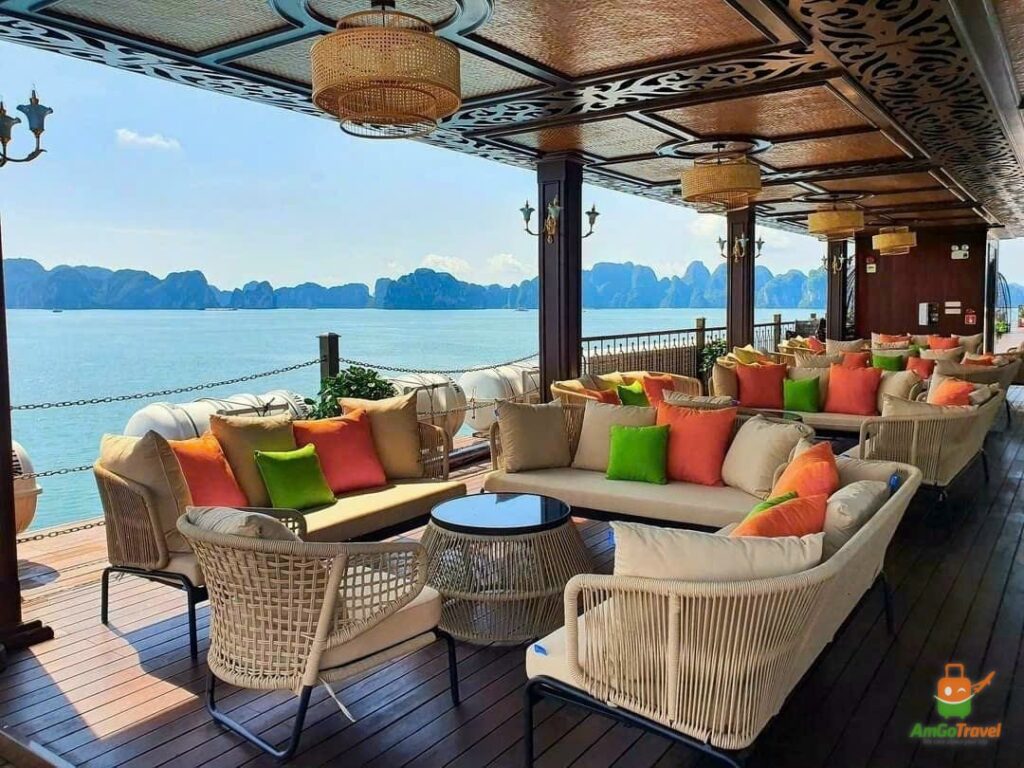 Deck lounge on Indochine Premium Cruise