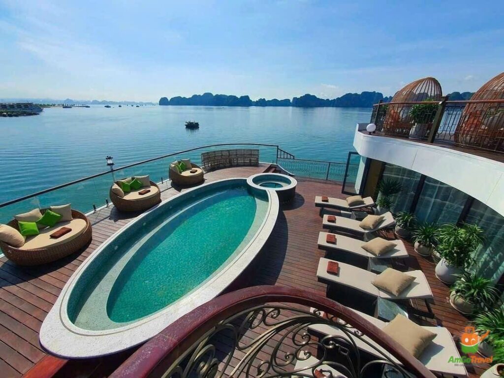 Pool on the deck of Indochine Premium Cruise