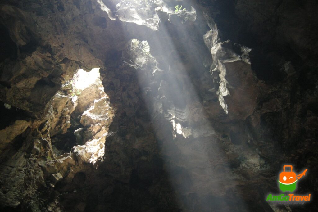 Sunlight falling into Huyen Khong Cave, Marble Mountains