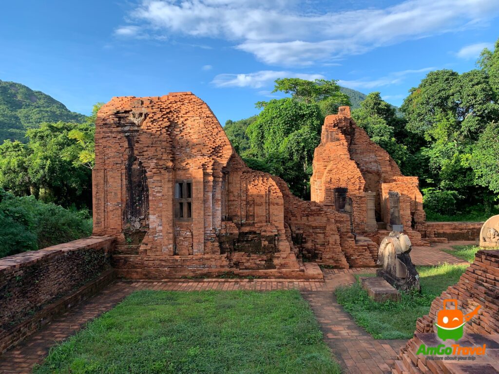 Restored Cham temple ruins at My Son Sanctuary
