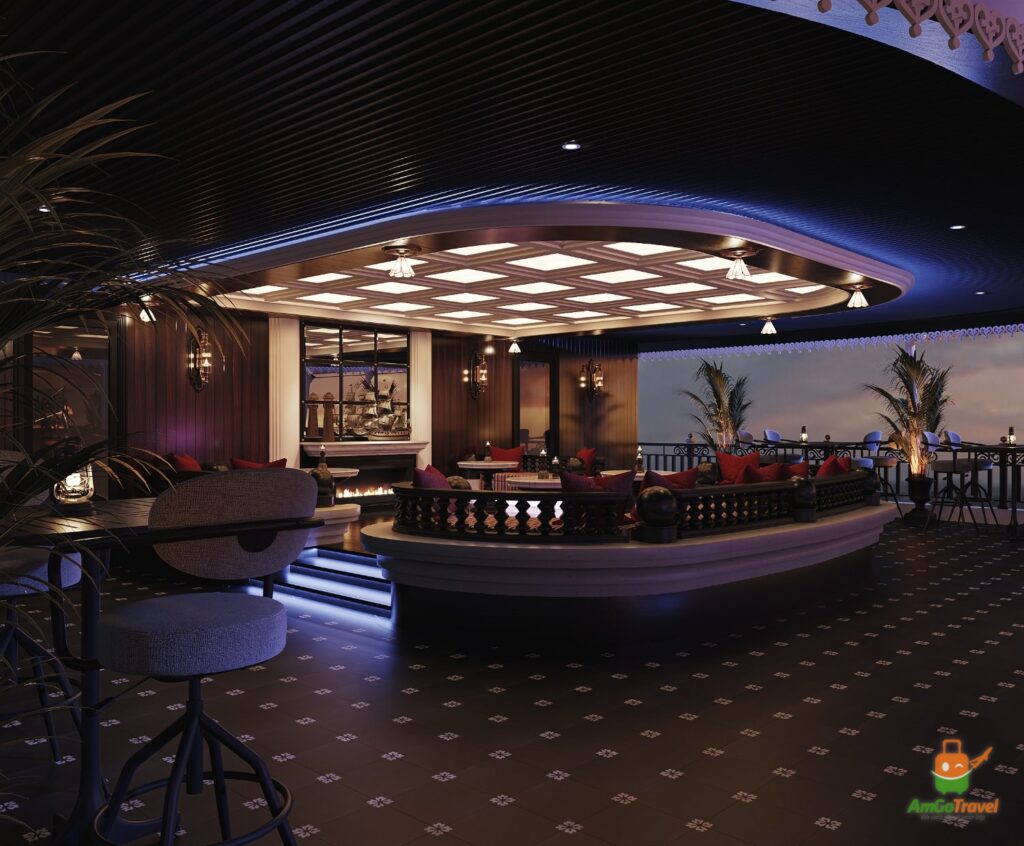 Bar on Orient Legacy Cruise in the evening