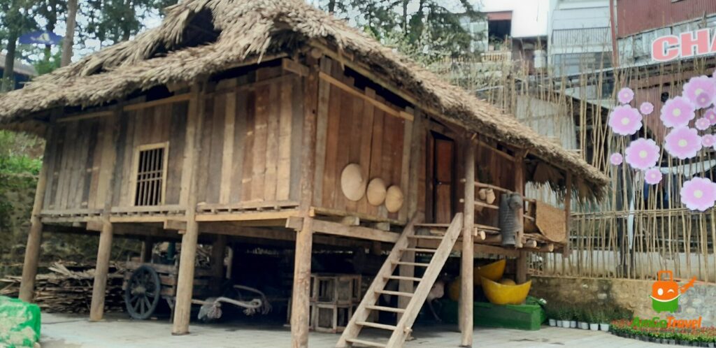 Traditional wooden house in Ta Van village, Sapa