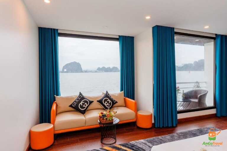 Sitting area with bay view on Sea Coral Cruise