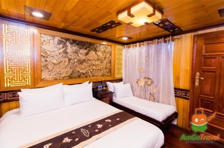 Wooden cabin on Victory Cruise
